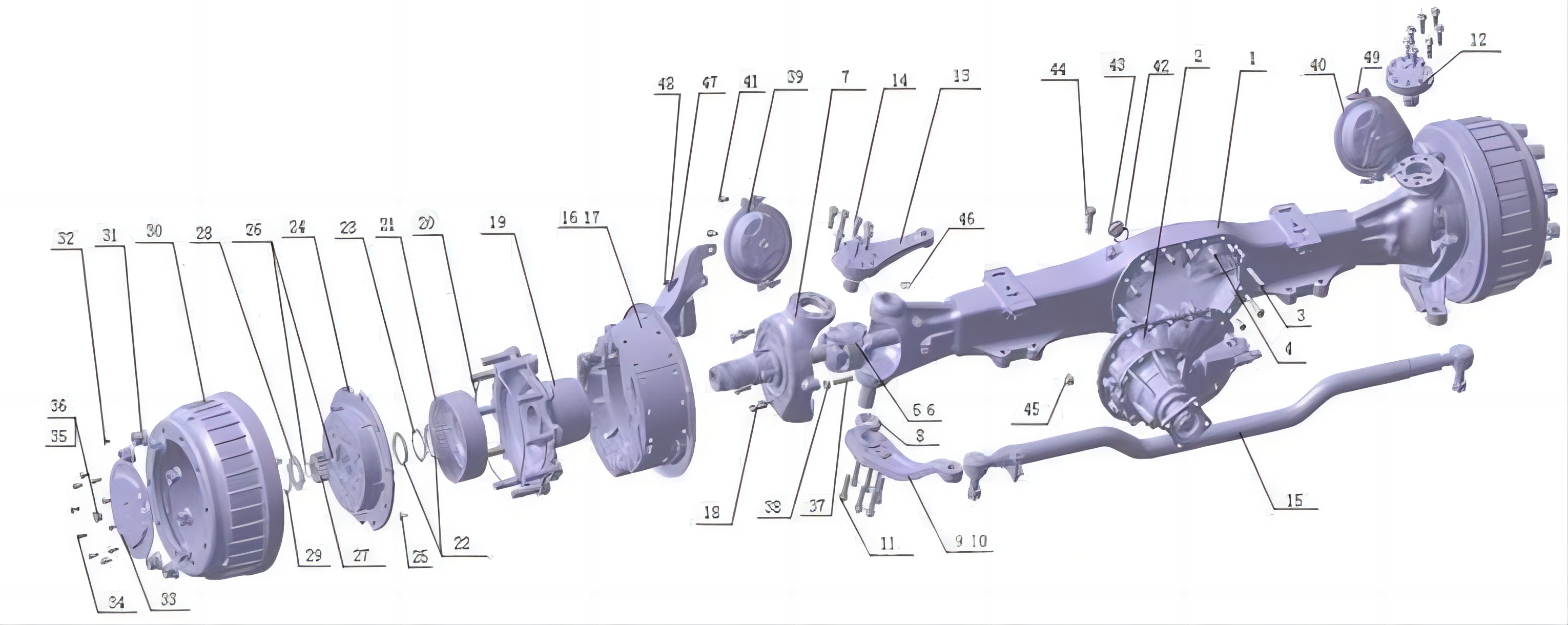 Qt205q0-2304011-Qt205-Передний ведущий мост-рулевой кулак-для-Qingte-Axle-Foton-Truck-Spare-Parts